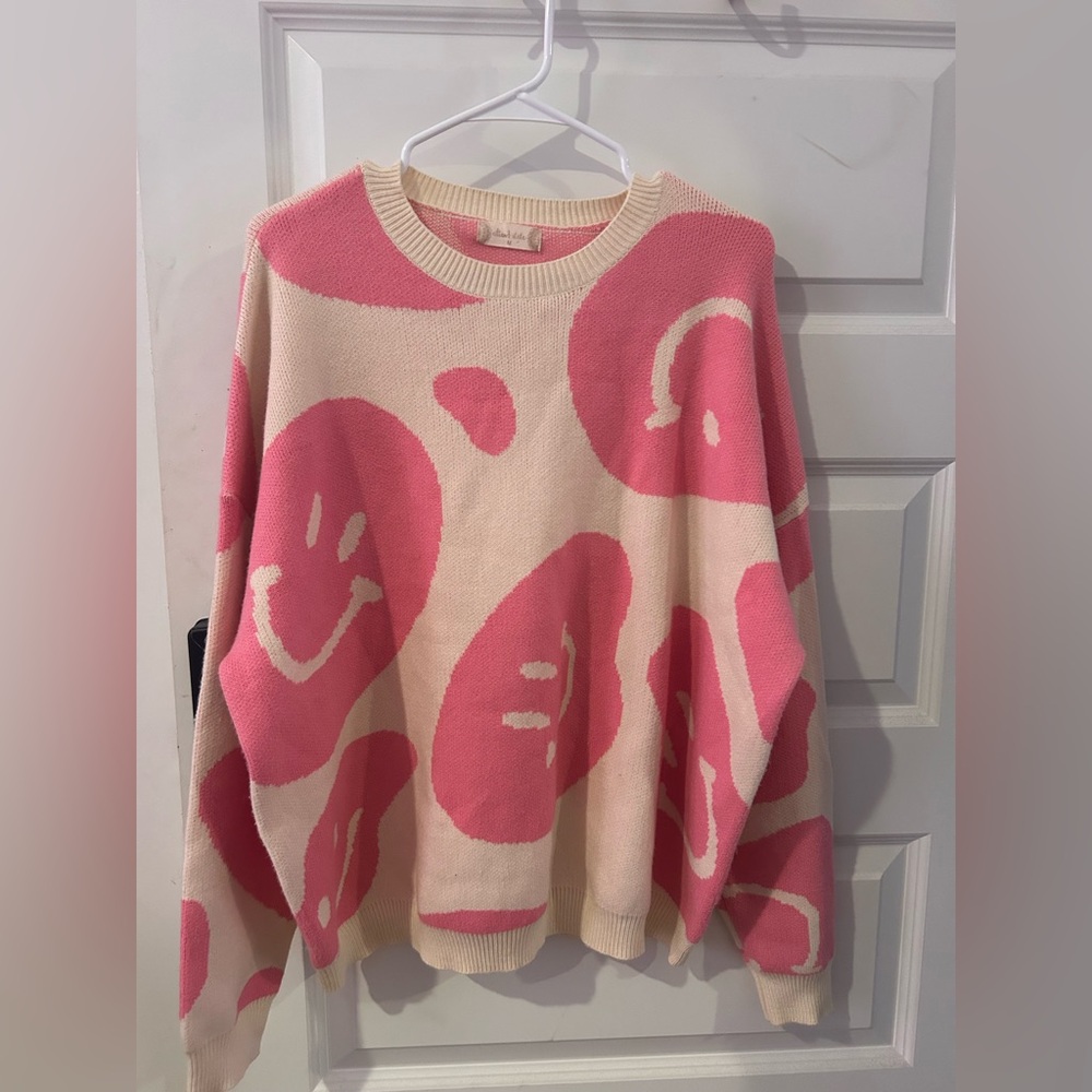 Altar’d State pink smiley face crewneck